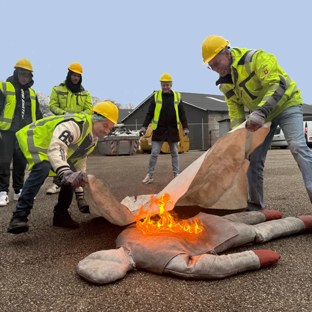 persoon in de brand